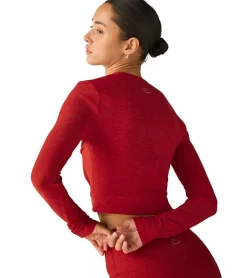 Beyond Yoga Featherweight Center Stage Cropped Long Sleeve