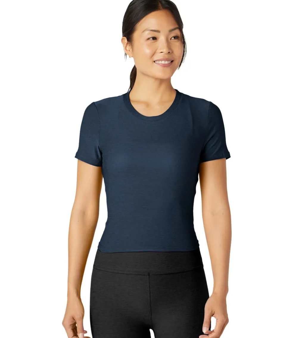 Beyond Yoga Featherweight Peekaboo Cropped Tee