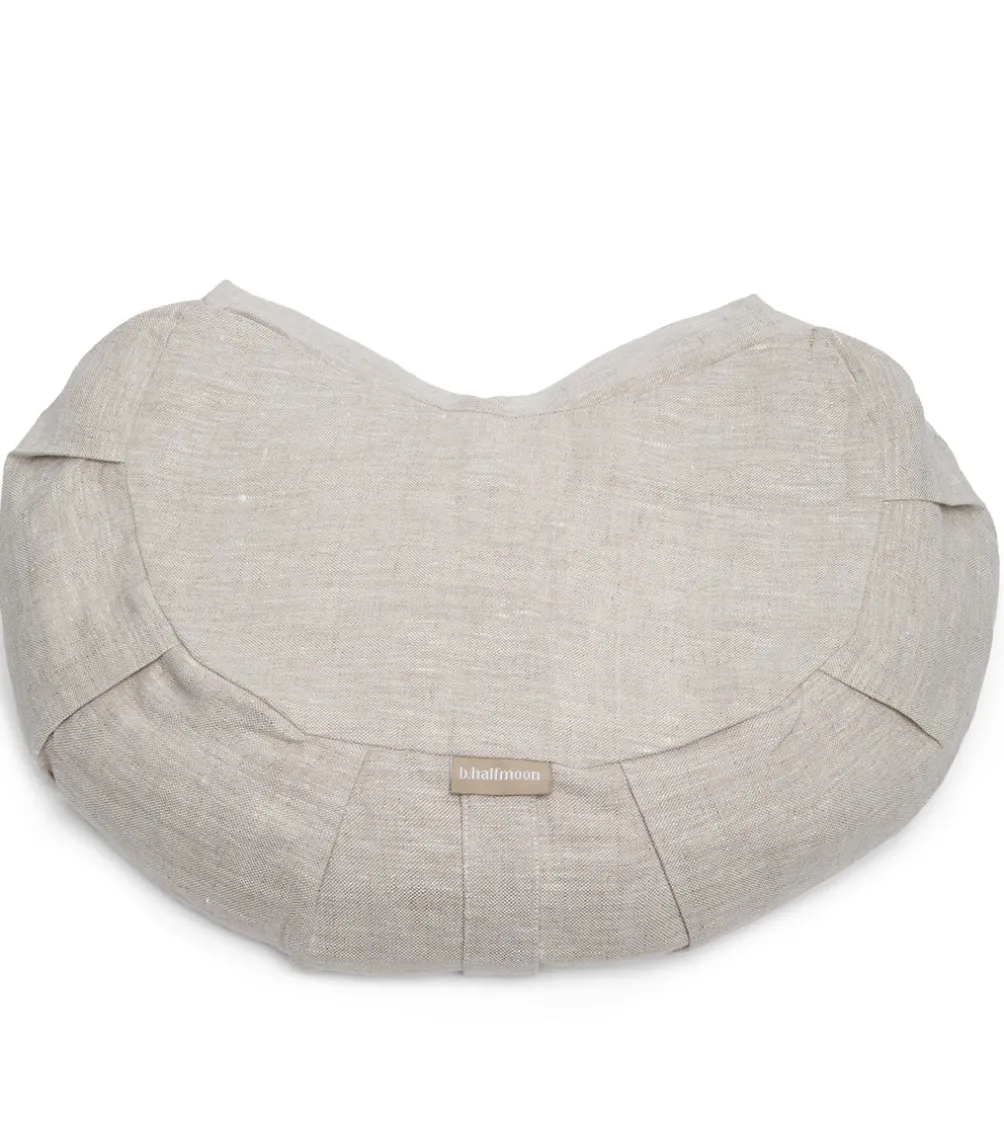 B, Halfmoon Linen Halfmoon Mediation Cushion