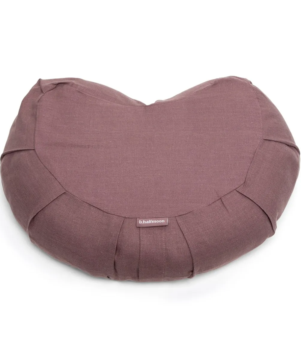 B, Halfmoon Linen Halfmoon Mediation Cushion