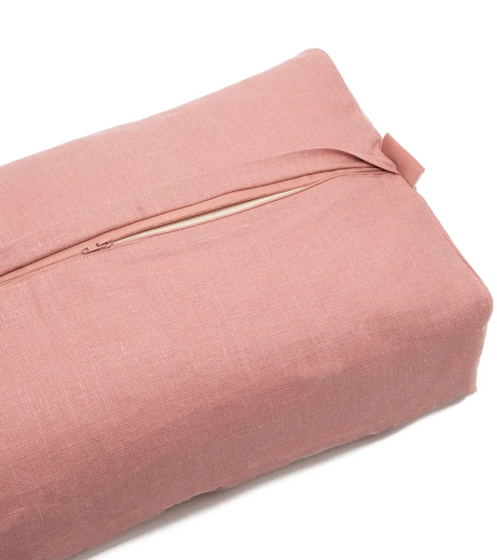 B, Halfmoon Linen Rectangular Bolster
