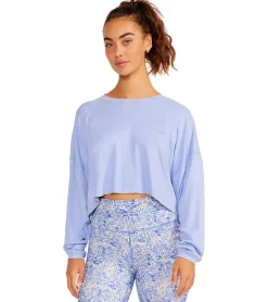 Cream Yoga Alexa Oversized LS Crop Top