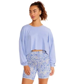 Cream Yoga Alexa Oversized LS Crop Top