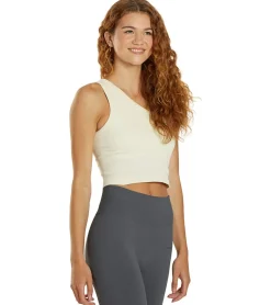 Cream Yoga Joy Tank Bra (One Shoulder)