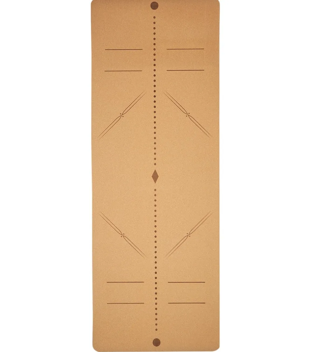 Everyday Yoga Alignment Cork Yoga Mat 72 x 26 Inch 5mm