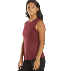 Everyday Yoga Blossom Solid Peplum Layering Muscle Tank