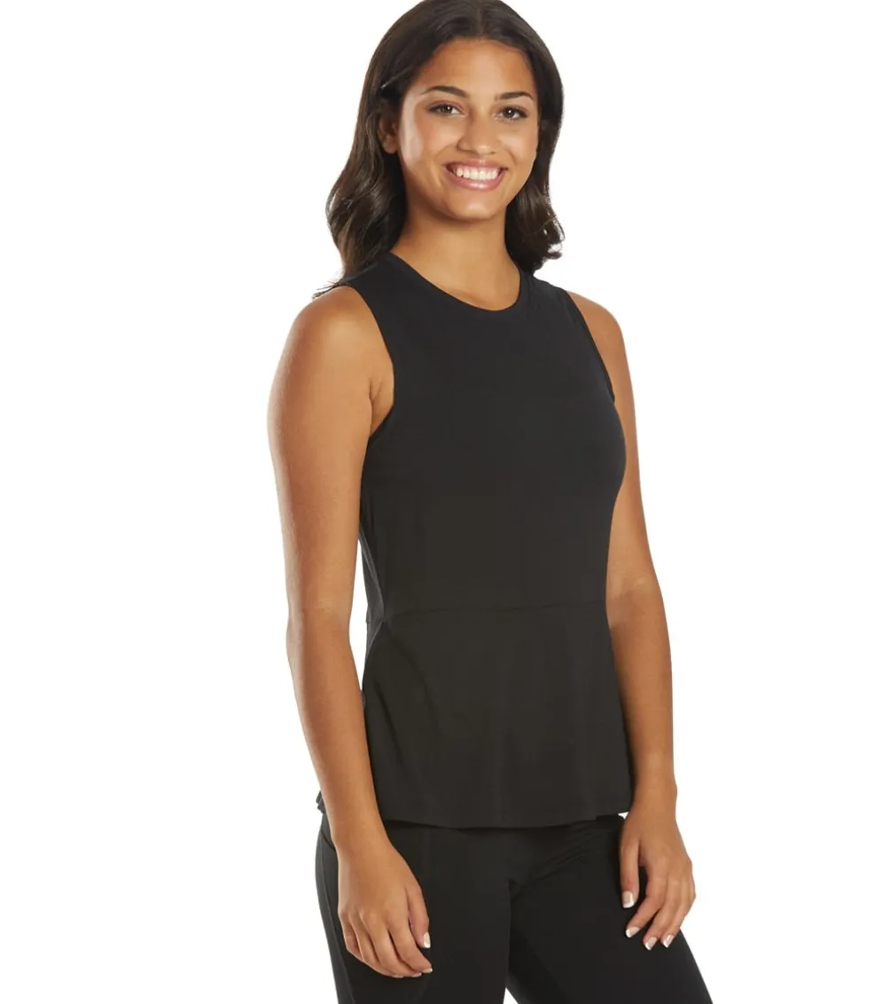 Everyday Yoga Blossom Solid Peplum Layering Muscle Tank