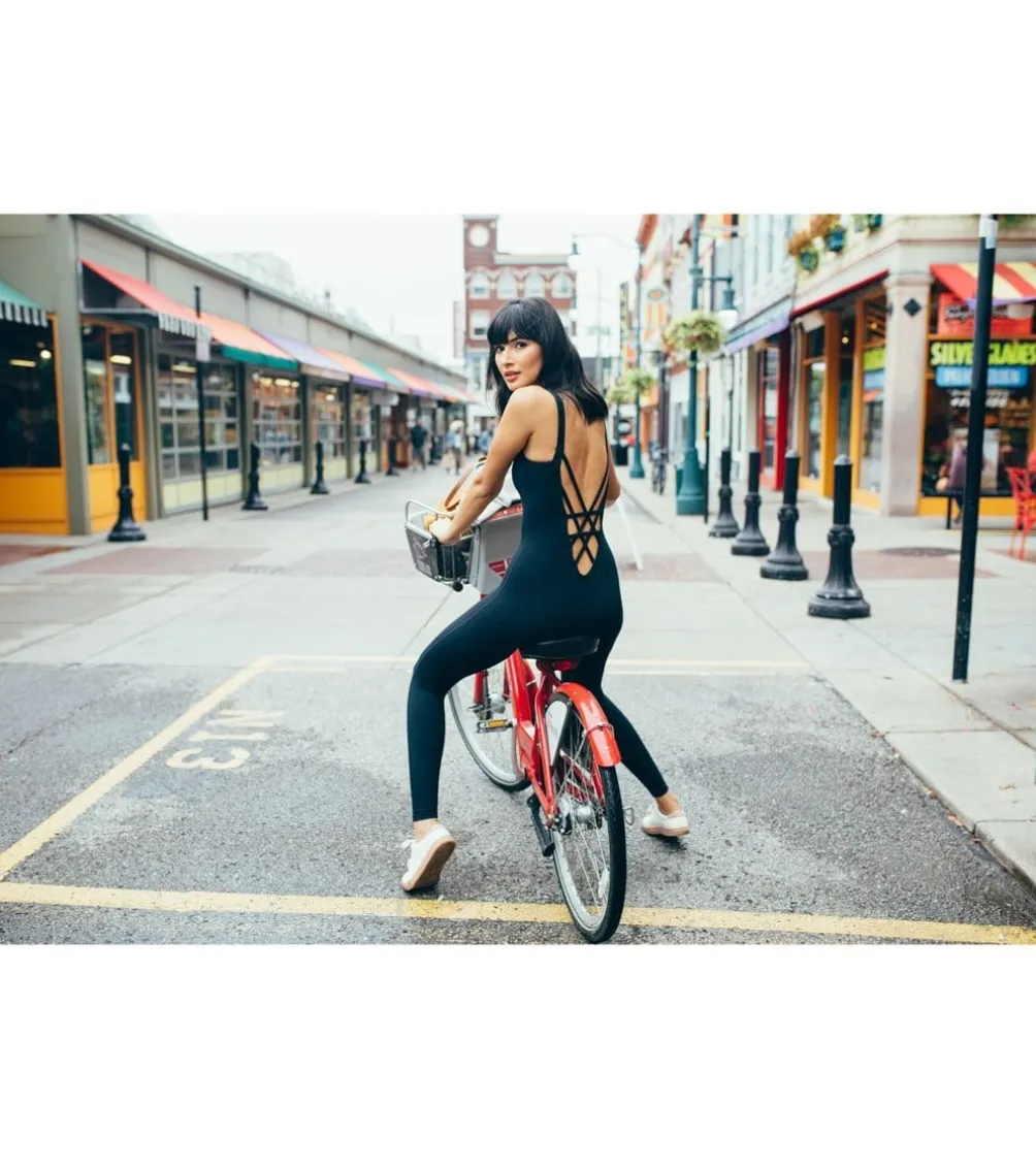 Everyday Yoga Strappy Back Long Leotard 28"