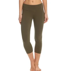 Hard Tail Flat Waisted Cotton Yoga Capris