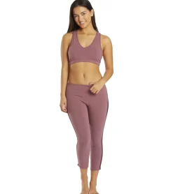 Hard Tail Racer Stripe Flat Waist Ankle Leggings