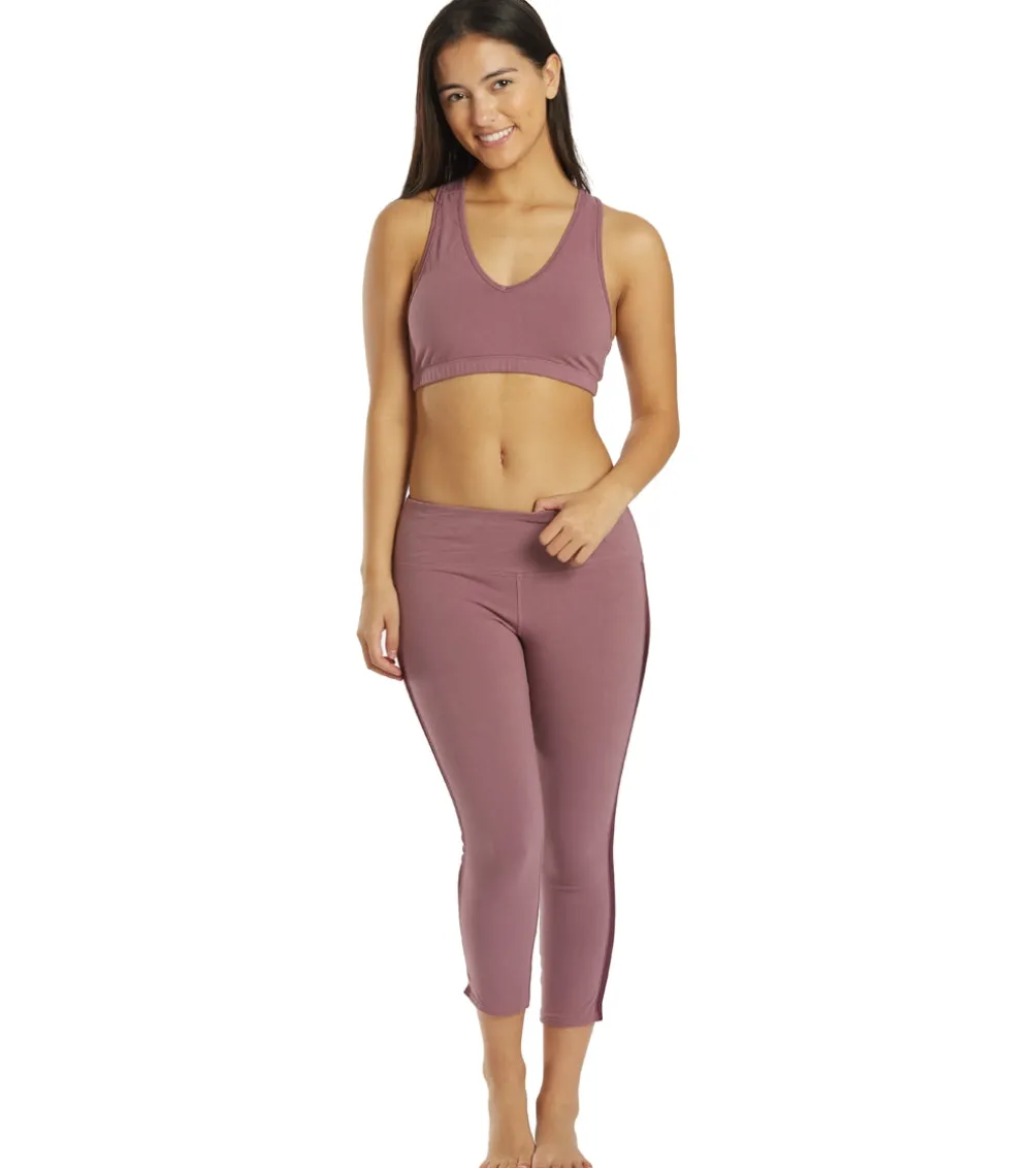 Hard Tail Racer Stripe Flat Waist Ankle Leggings