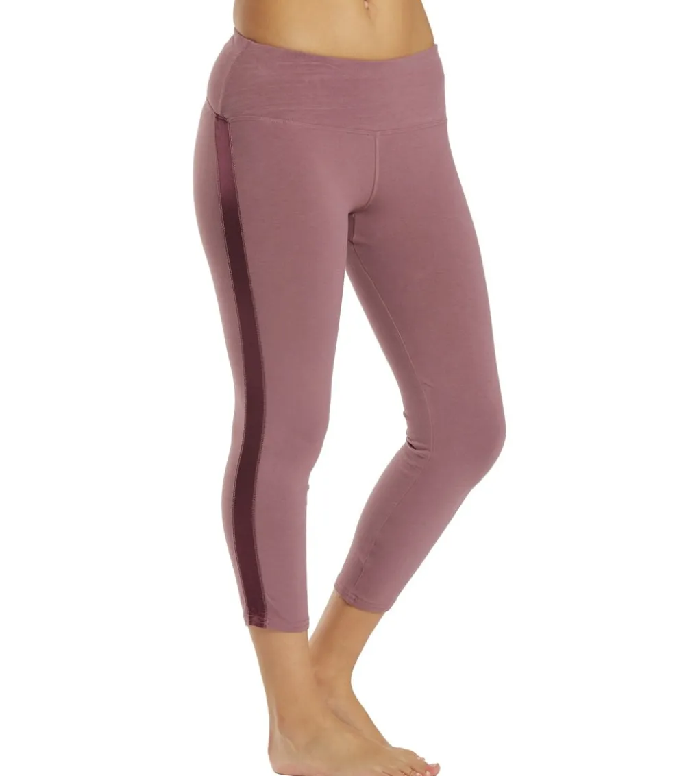 Hard Tail Racer Stripe Flat Waist Ankle Leggings