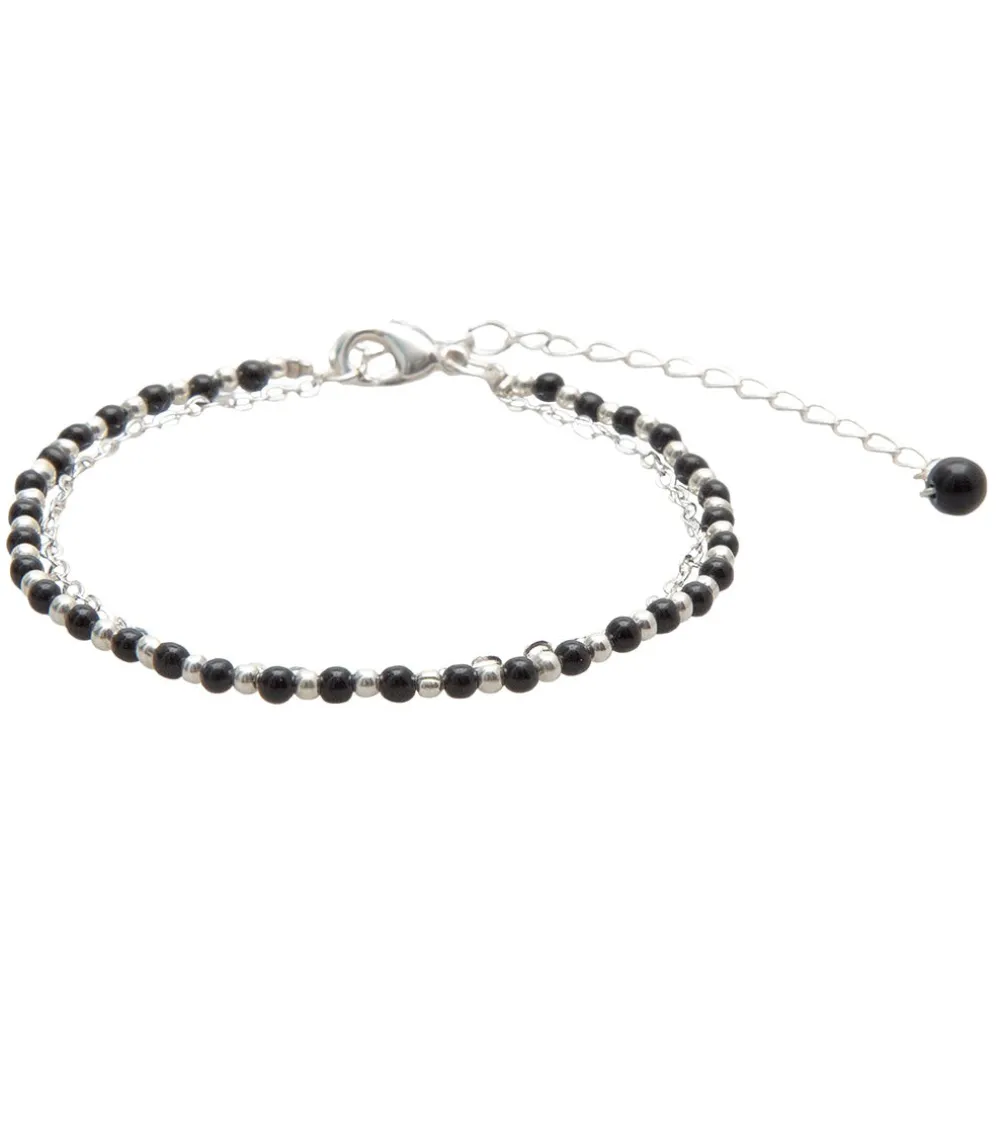 Lotus and Luna Balance Onyx 2mm Healing Bracelet