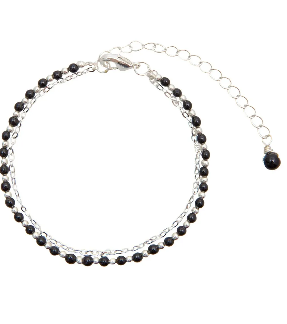 Lotus and Luna Balance Onyx 2mm Healing Bracelet