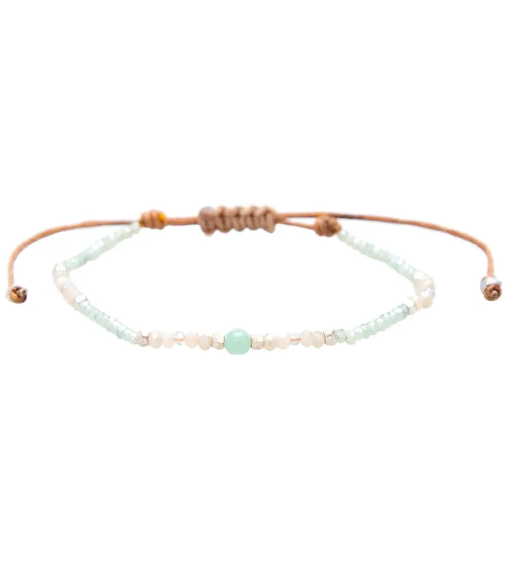 Lotus and Luna Inner Peace Amazonite Goddess Bracelet