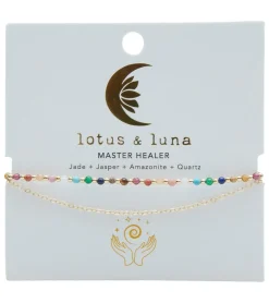 Lotus and Luna Master Healer Gold Healing Layered Bracelet