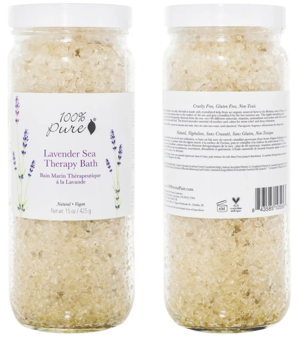 100% Pure Lavender Sea Therapy Bath Soak 15 oz.