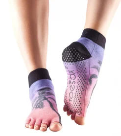 Toesox Ankle Length Half-Toe Yoga Grip Socks