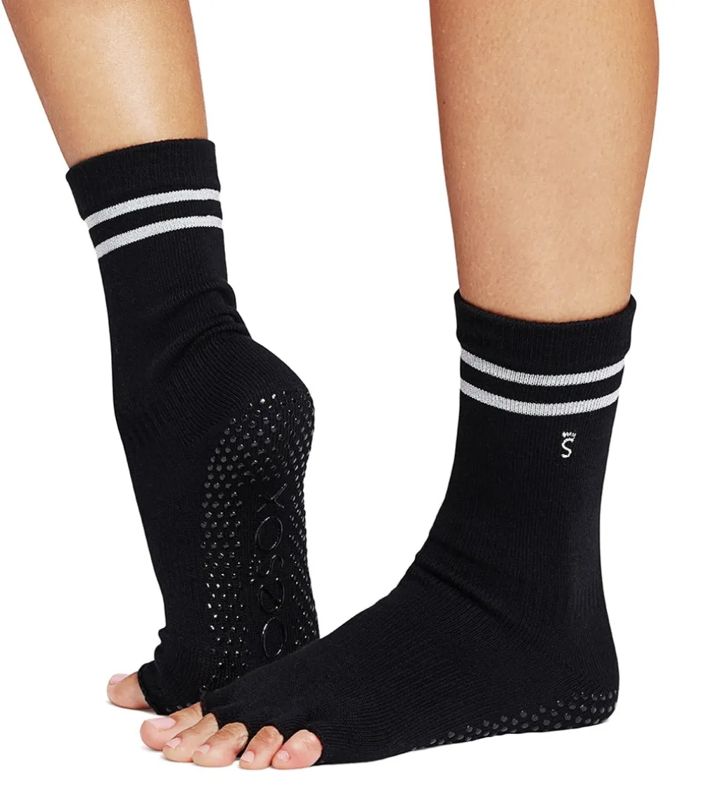 Toesox Crew Half Toe Grip Socks