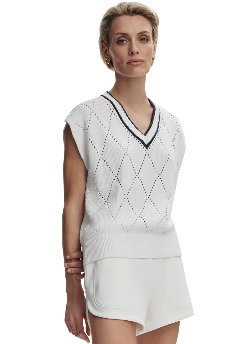 Varley Beaton Diamond Knit Top