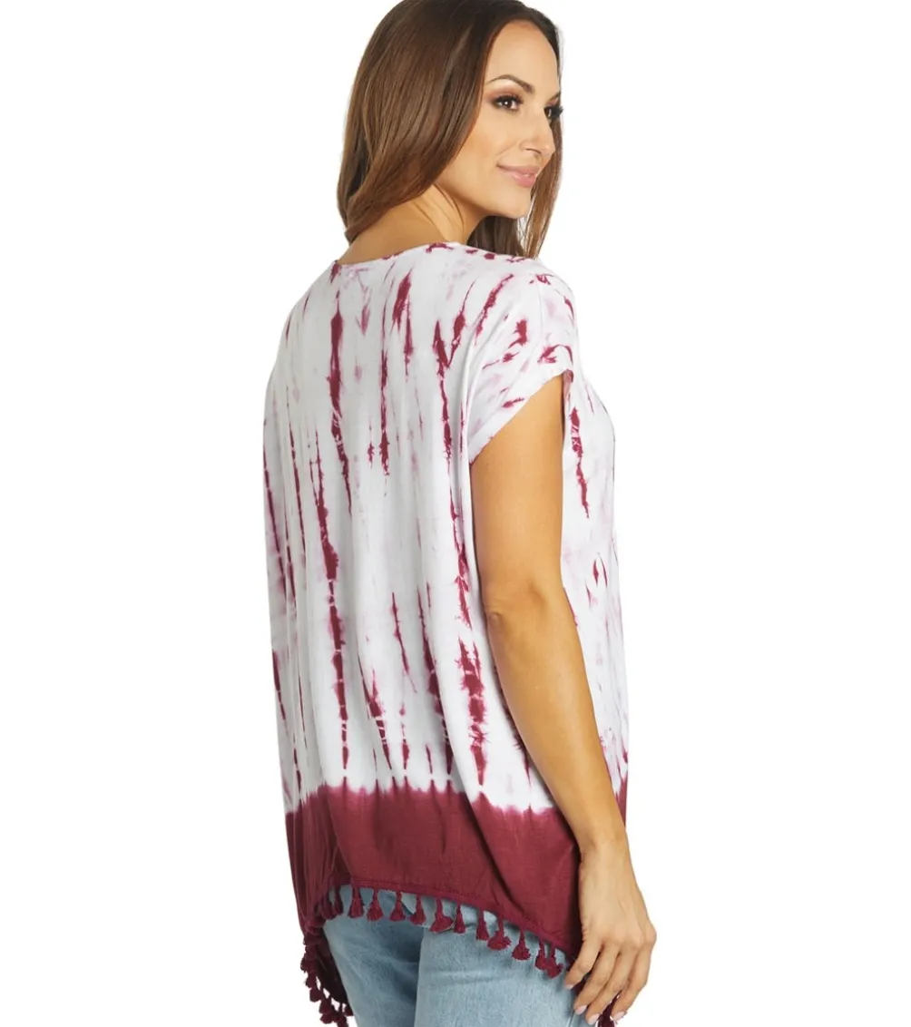 Yak & Yeti Gypsy Tie Dye Tassel Hem Tee