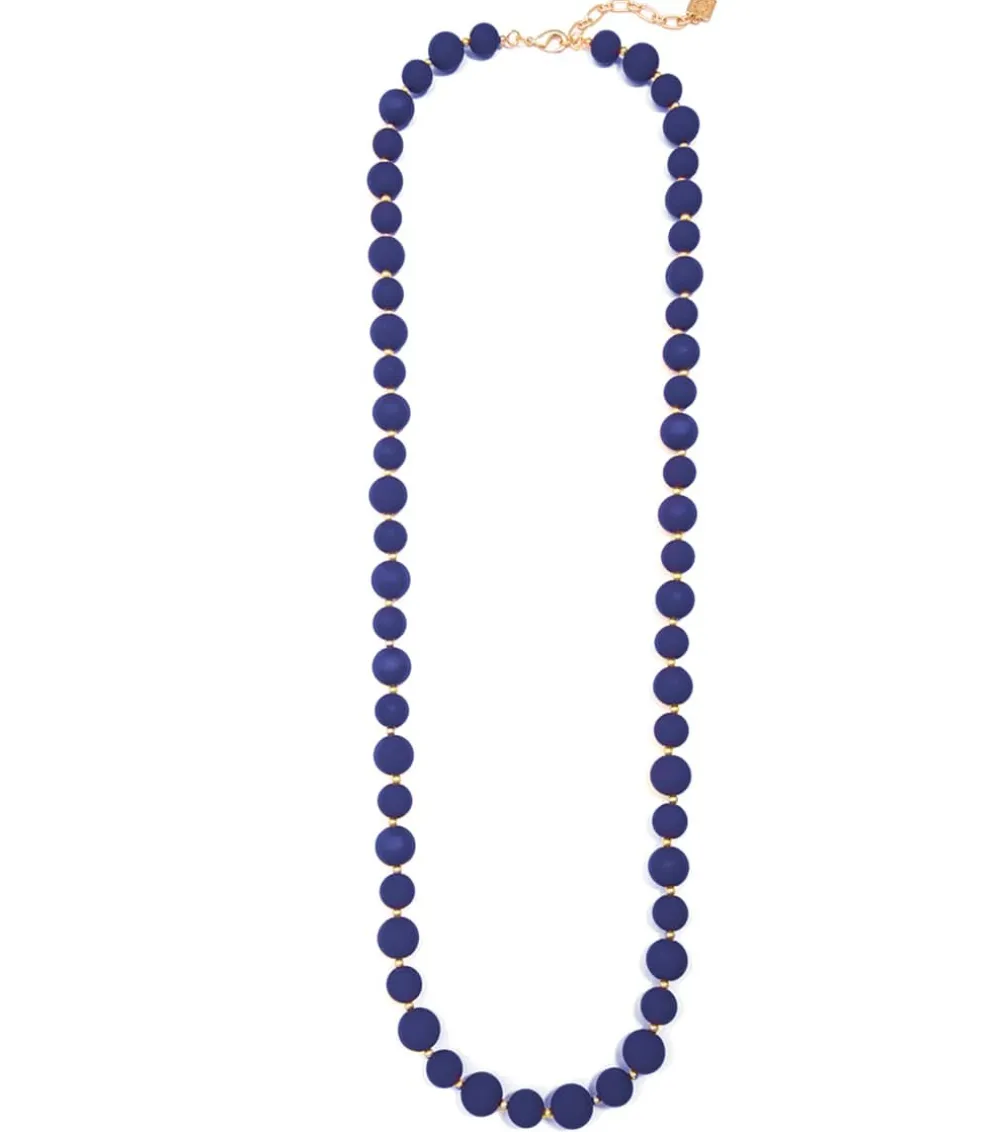 Zenzii Chunky Matte Beaded Long Necklace