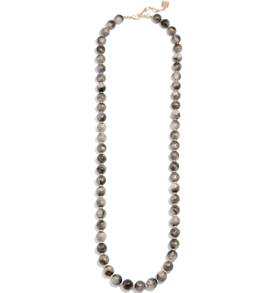 Zenzii Iridescent Beaded Long Necklace