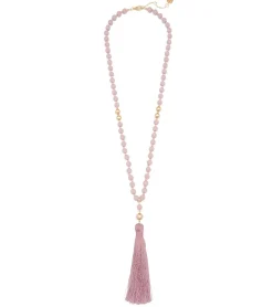 Zenzii Matte Beaded Necklace With Tassel